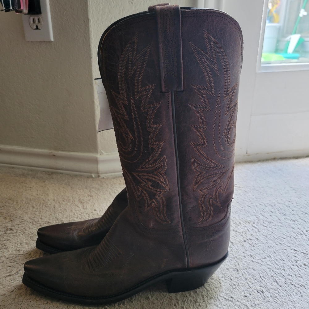 Lucchese Brown Leather Cowboy Boots NWT 7.5 B